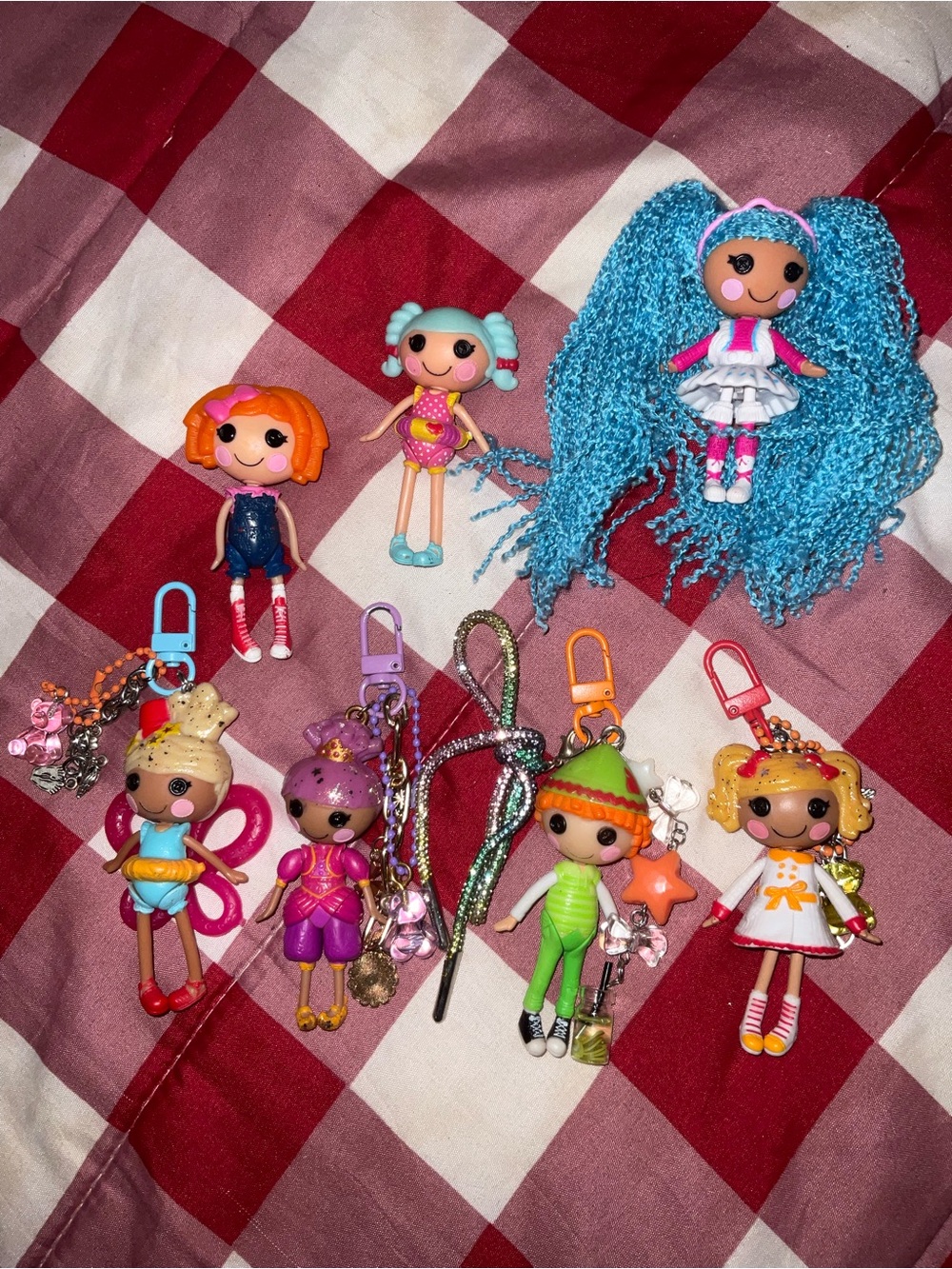 Lalaloopsy Mini Doll Keychain Business Starter Lot 7 Dolls - 4 Finished